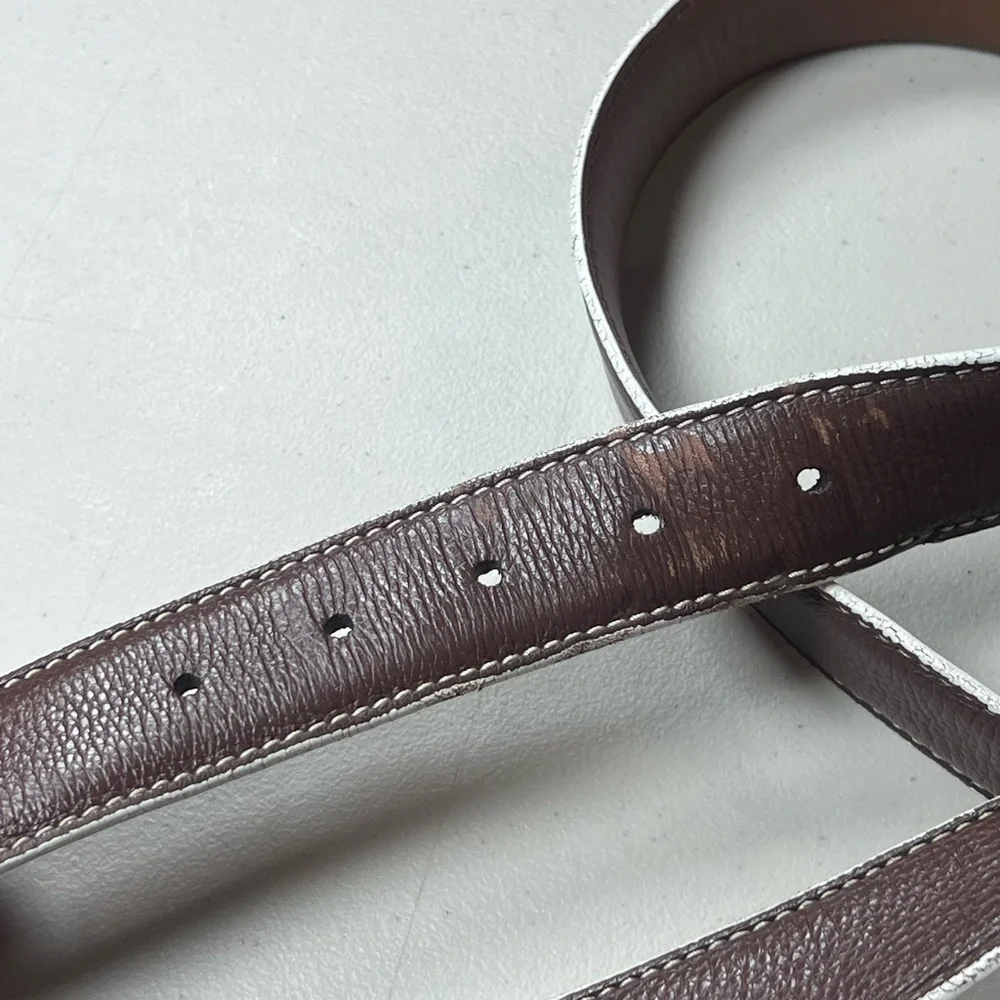 Brighton Hand Made in USA Men’s Size 44 Brown Leather Designer Belt Pebble